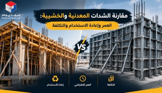 مقارنة الشدات المعدنية والخشبية: العمر وإعادة الاستخدام والتكلفة