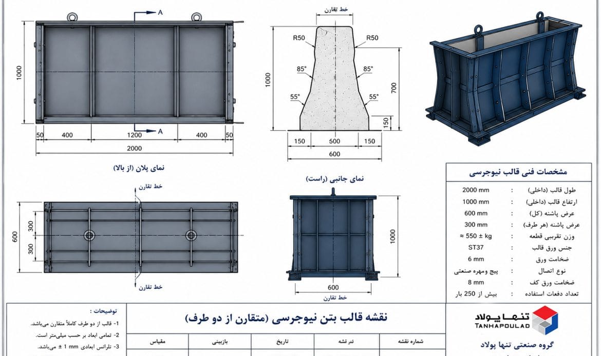 نقشه قالب بتن نیوجرسی